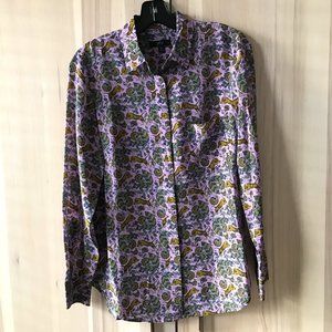 J. Crew 💯 Silk Shirt Tiger print EUC Size 8